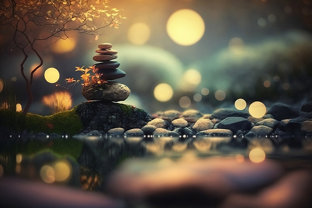 Finding Inner Peace Amongst Calm and Beauty. Generative AI