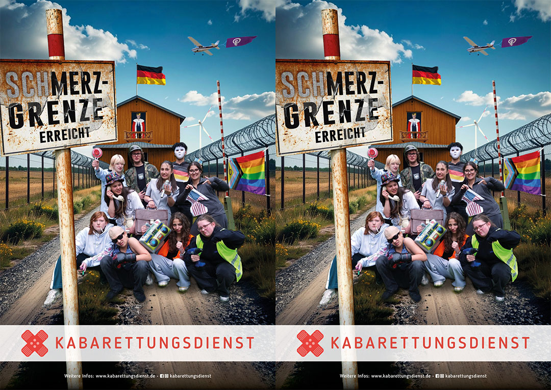 Auf orangenem Hintergrund steht grauer Text: Platzhalter für Foto